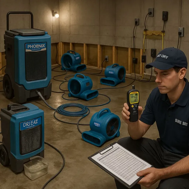 Structural Drying and Dehumidification process in Town Line, NY
